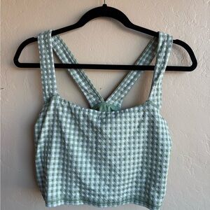 Aerie Green Gingham Top